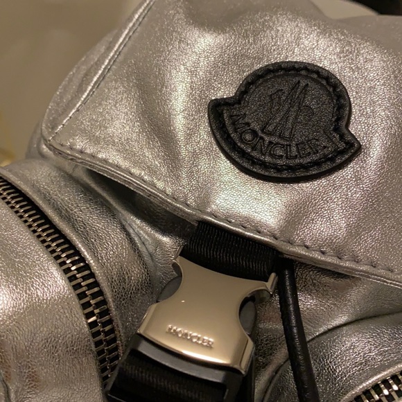Moncler Silver Leather Mini Dauphine Backpack - Picture 4 of 5